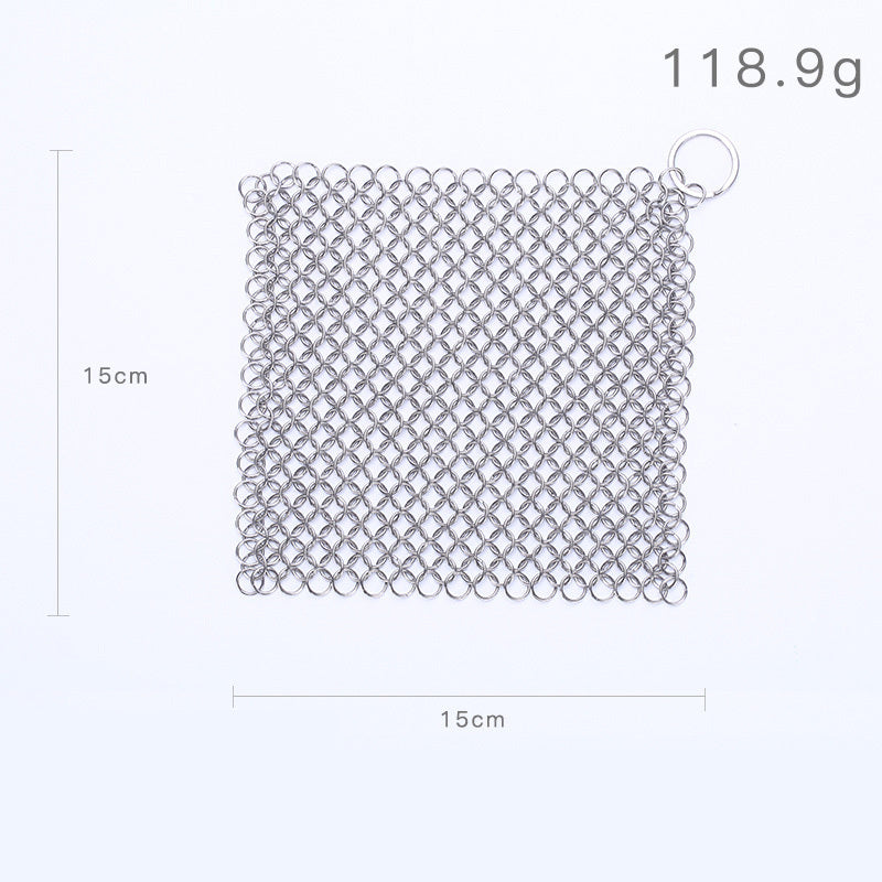 EcoChef™ Stainless Steel Cast Iron Scrubber – 316 Chainmail Cleaner