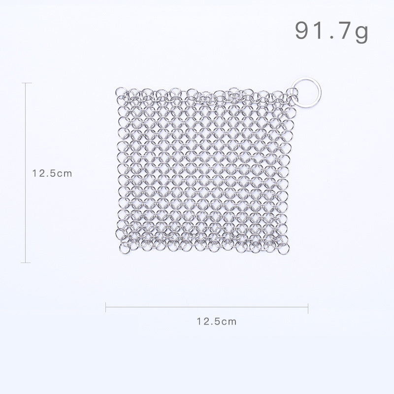 EcoChef™ Stainless Steel Cast Iron Scrubber – 316 Chainmail Cleaner