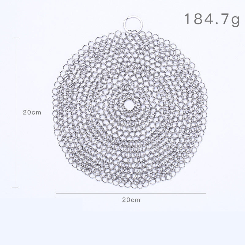 EcoChef™ Stainless Steel Cast Iron Scrubber – 316 Chainmail Cleaner
