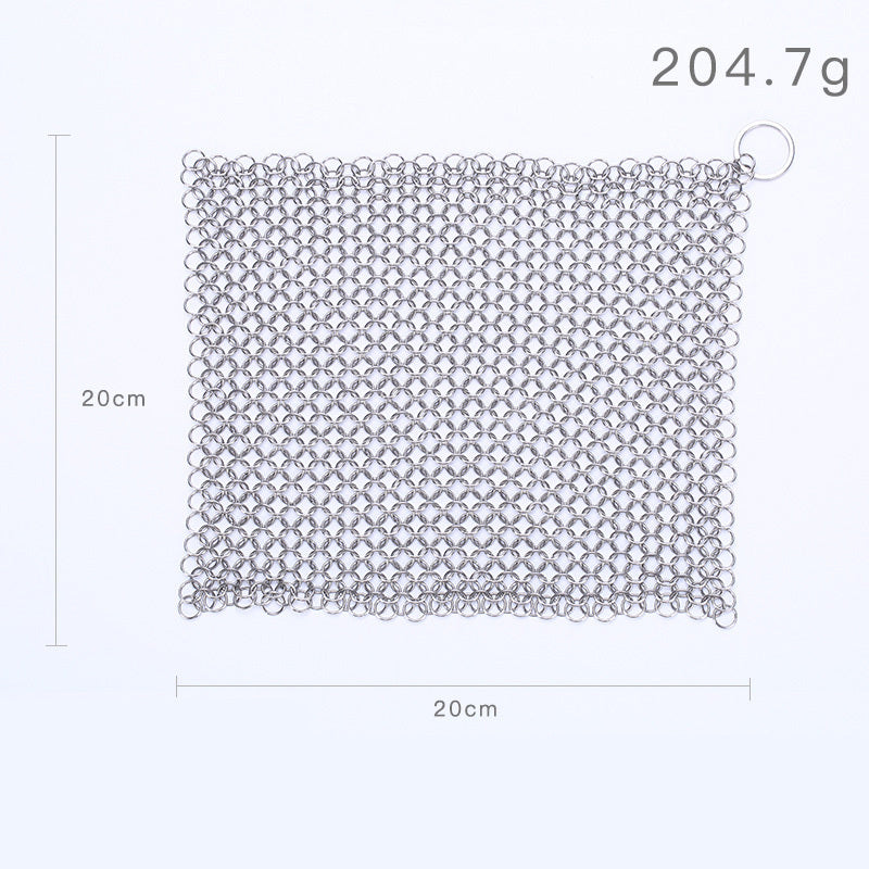EcoChef™ Stainless Steel Cast Iron Scrubber – 316 Chainmail Cleaner