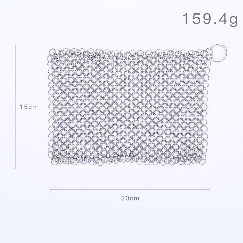 EcoChef™ Stainless Steel Cast Iron Scrubber – 316 Chainmail Cleaner