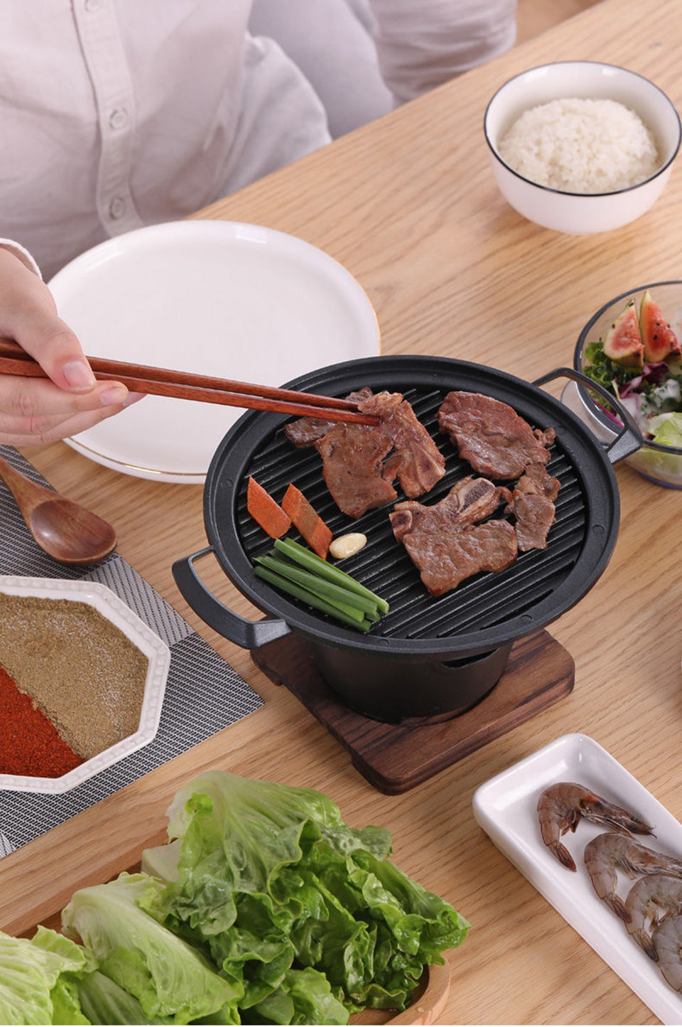 EcoChef™ Mini Smokeless BBQ Grill – Portable Alcohol Stove for 1–2 People