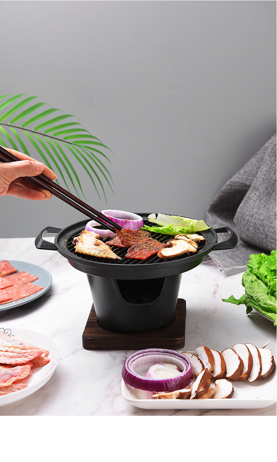 EcoChef™ Mini Smokeless BBQ Grill – Portable Alcohol Stove for 1–2 People