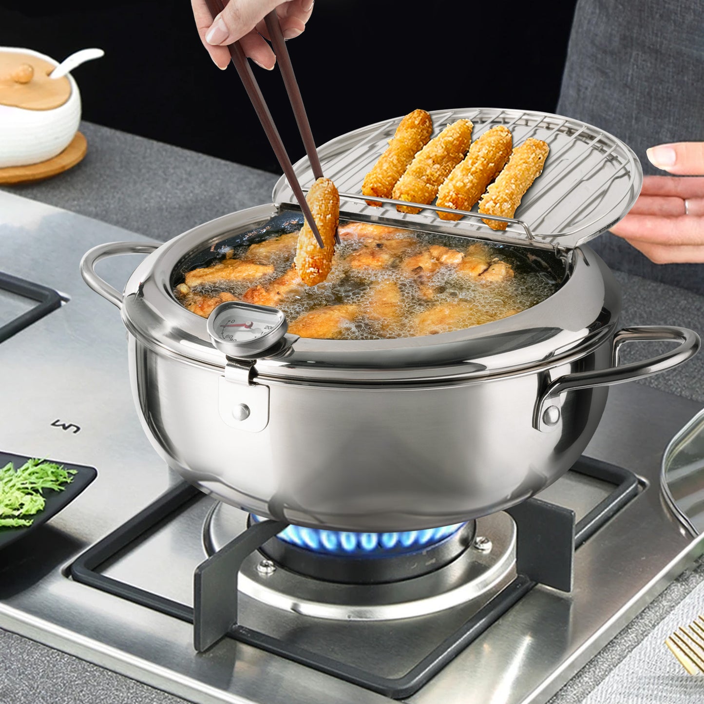 Friggitrice in acciaio inox – QUALITÀ PREMIUM