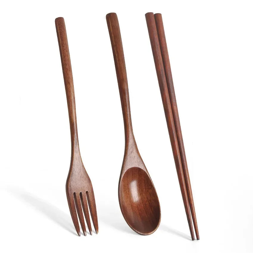 EcoChef™ Natural Wooden Utensil Set – 5-Piece Eco Tableware