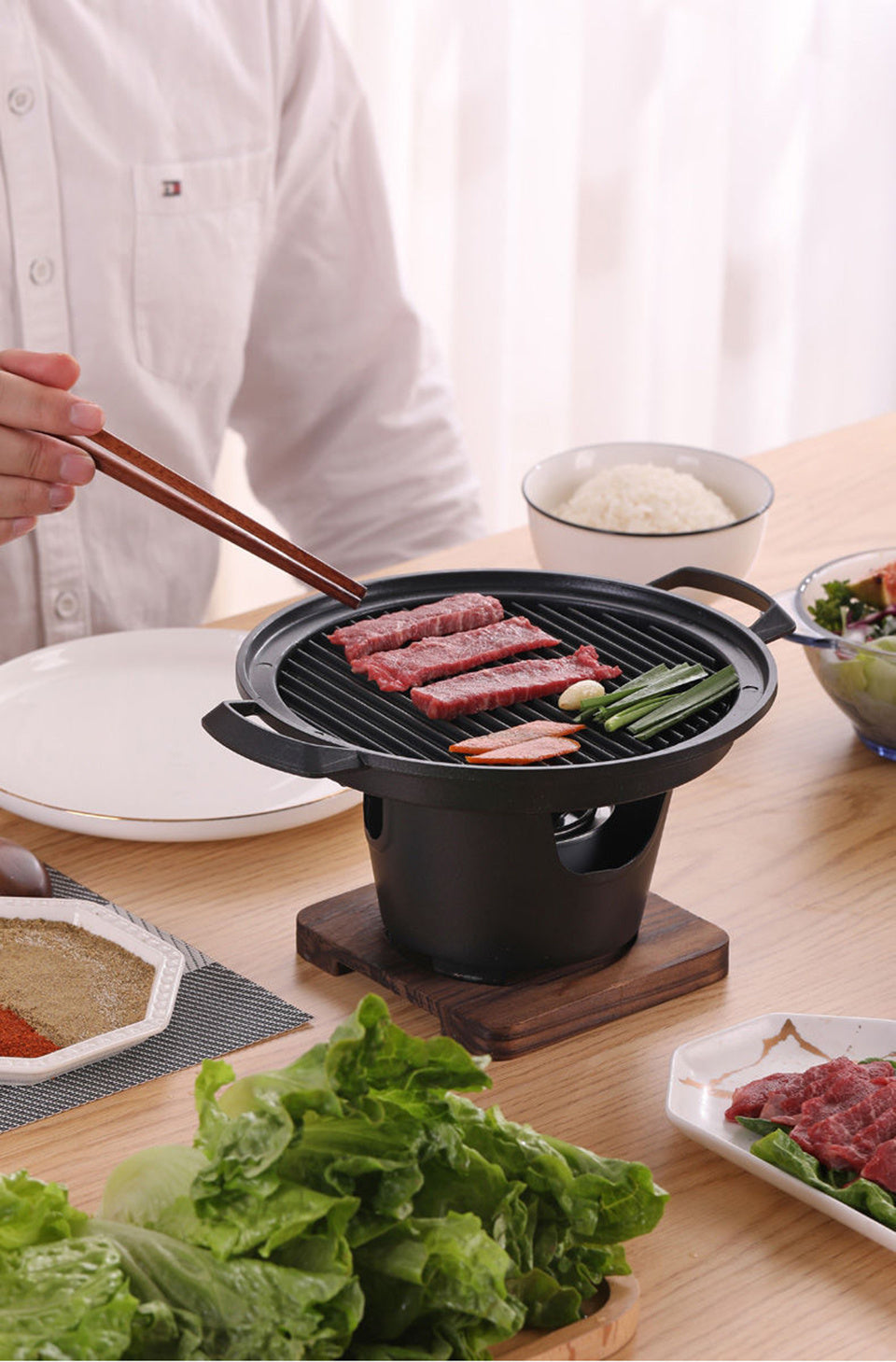 EcoChef™ Mini Smokeless BBQ Grill – Portable Alcohol Stove for 1–2 People