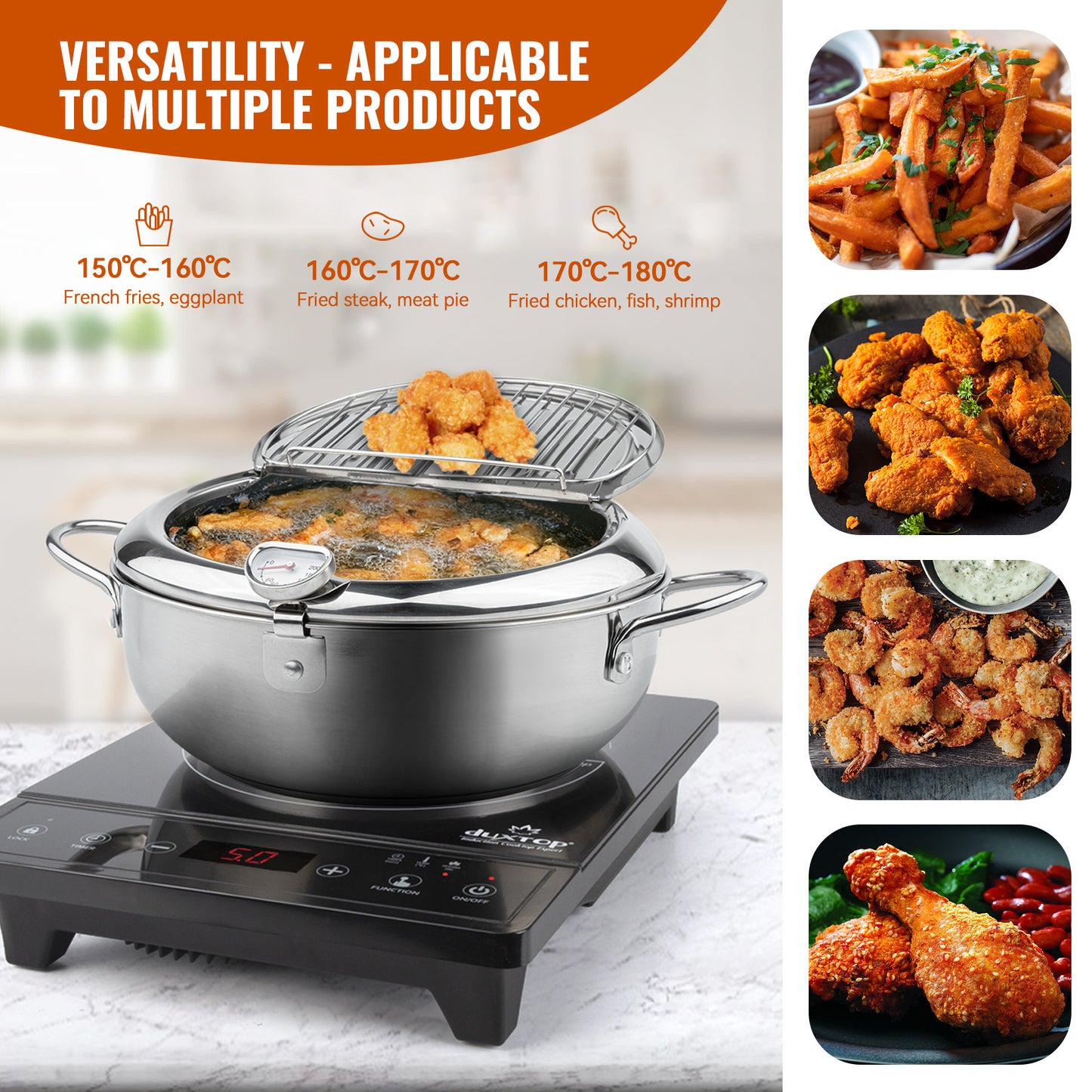 Friggitrice in acciaio inox – QUALITÀ PREMIUM
