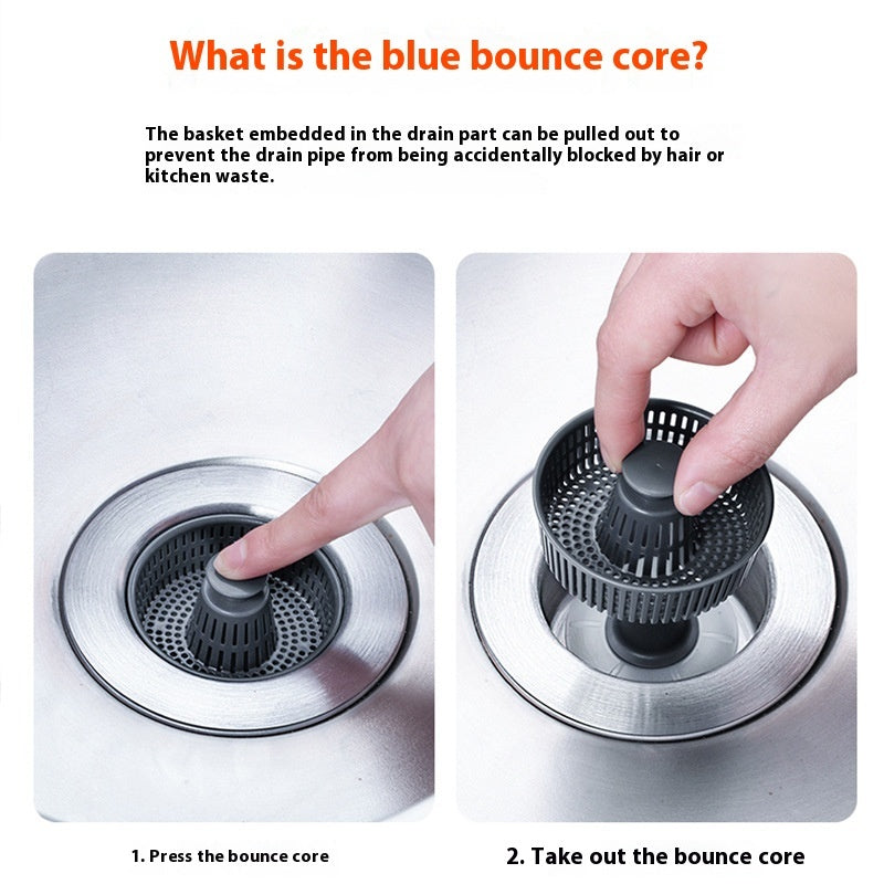 EcoChef™ Smart Sink Drainer – Stainless Steel Bounce Core Plug