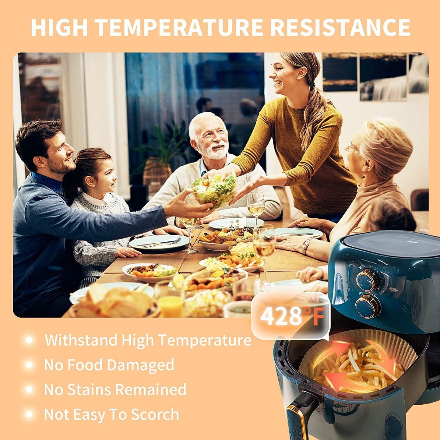Air Fryer Disposable Liners – 200 PCS