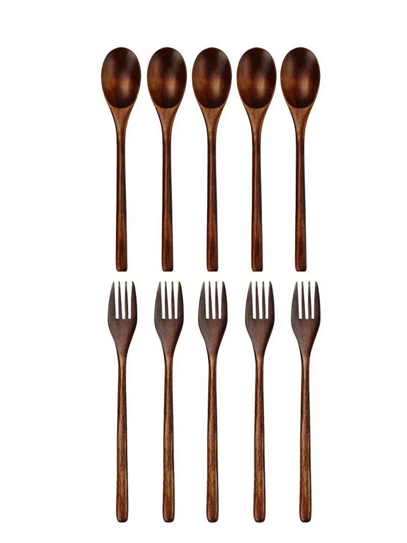 EcoChef™ Natural Wooden Utensil Set – 5-Piece Eco Tableware