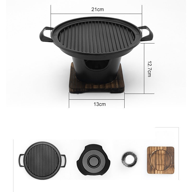 EcoChef™ Mini Smokeless BBQ Grill – Portable Alcohol Stove for 1–2 People