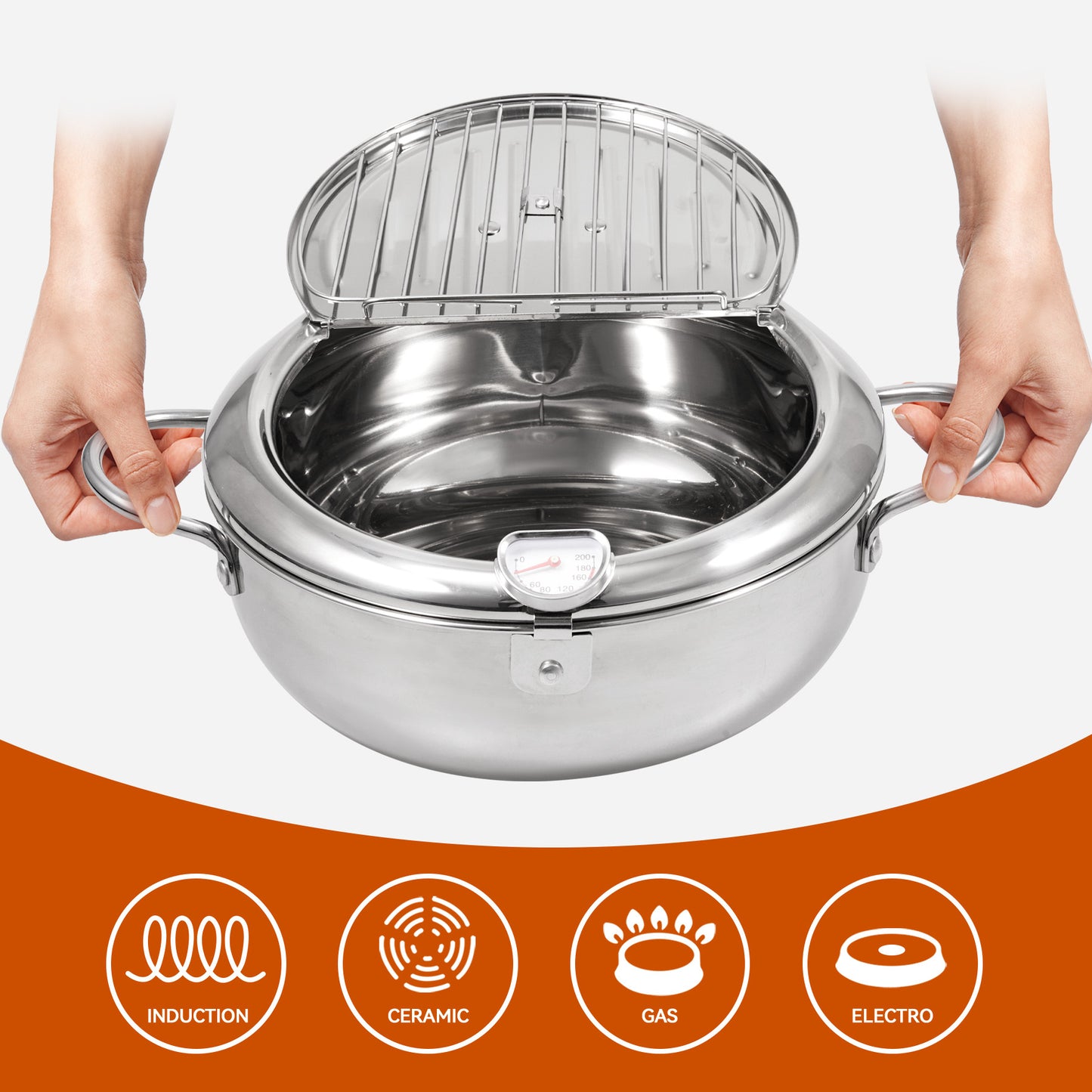 Friggitrice in acciaio inox – QUALITÀ PREMIUM