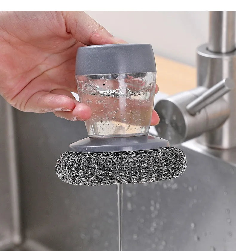 Spazzola per la pulizia multifunzione EcoChef™ Press - Strumento portatile per l'erogazione del detersivo da cucina
