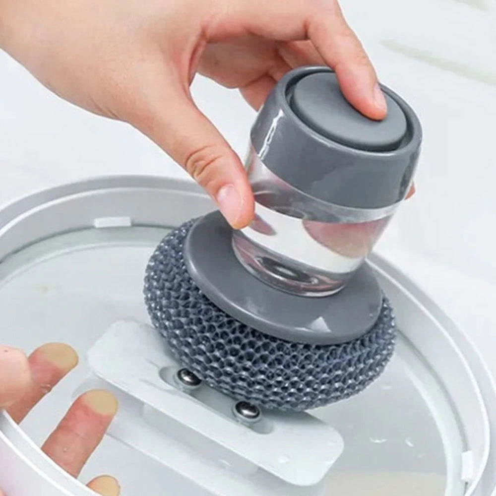 Spazzola per la pulizia multifunzione EcoChef™ Press - Strumento portatile per l'erogazione del detersivo da cucina
