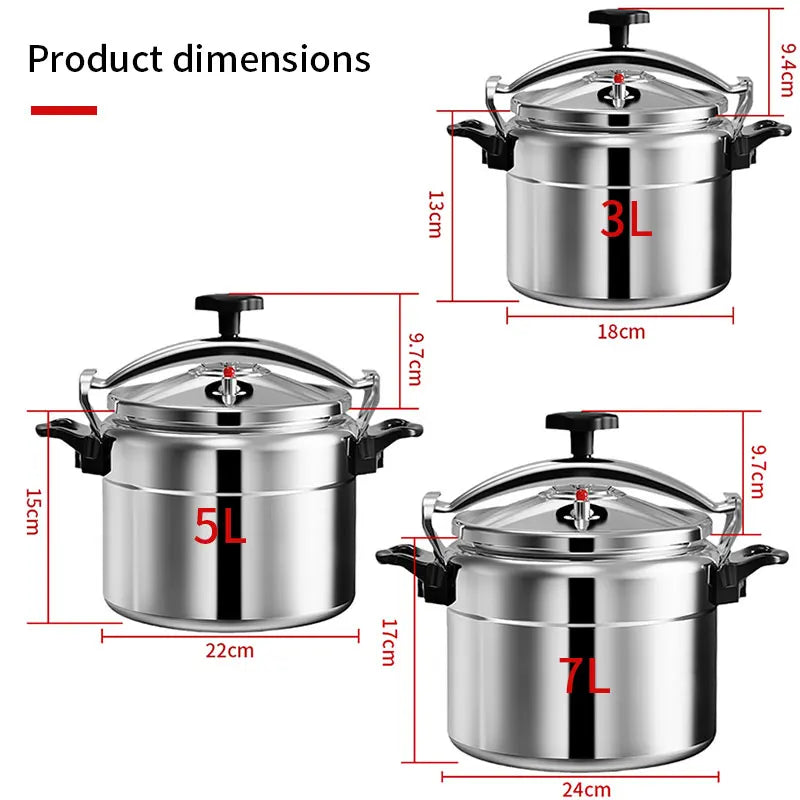 Pentola a pressione professionale da 3L/5L/7L Pentole da cucina in alluminio antideflagranti per pentole a gas