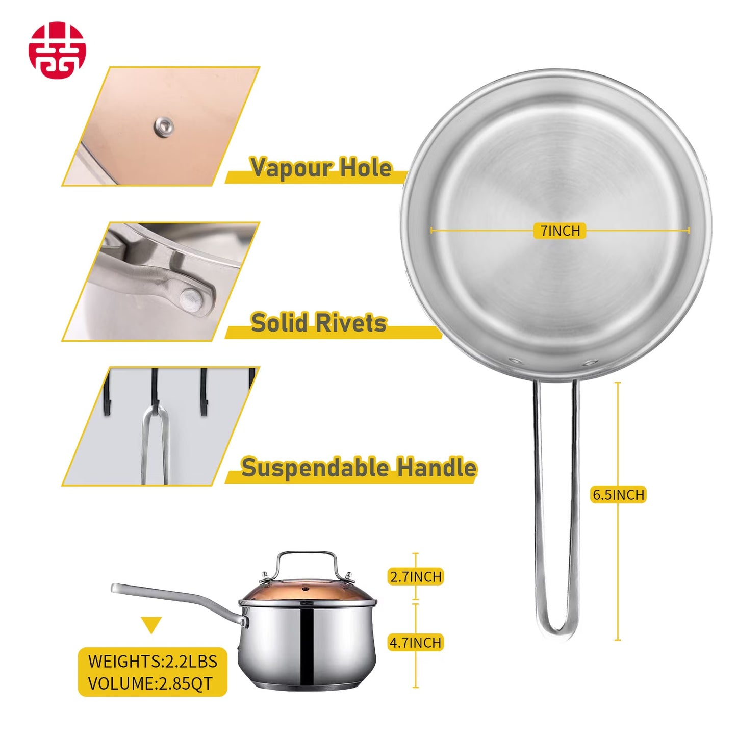 Stainless Steel Saucepan - For All Stoves