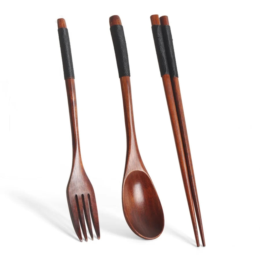 EcoChef™ Natural Wooden Utensil Set – 5-Piece Eco Tableware