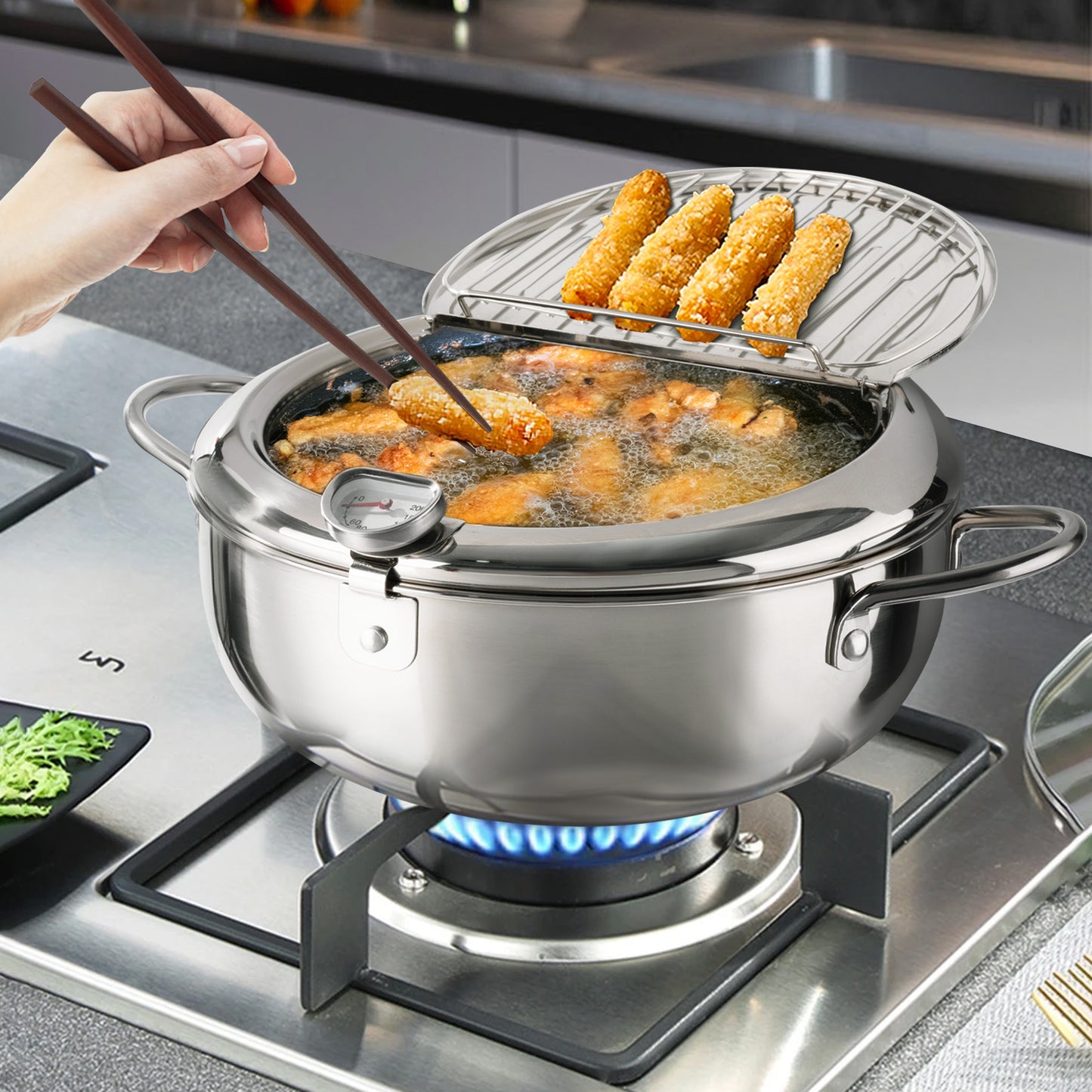 Friggitrice in acciaio inox – QUALITÀ PREMIUM