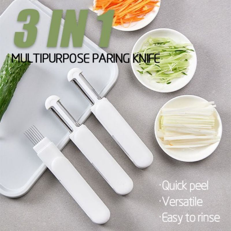 EcoChef™ MultiBlade Peeler – 3-in-1 Smart Prep Tool