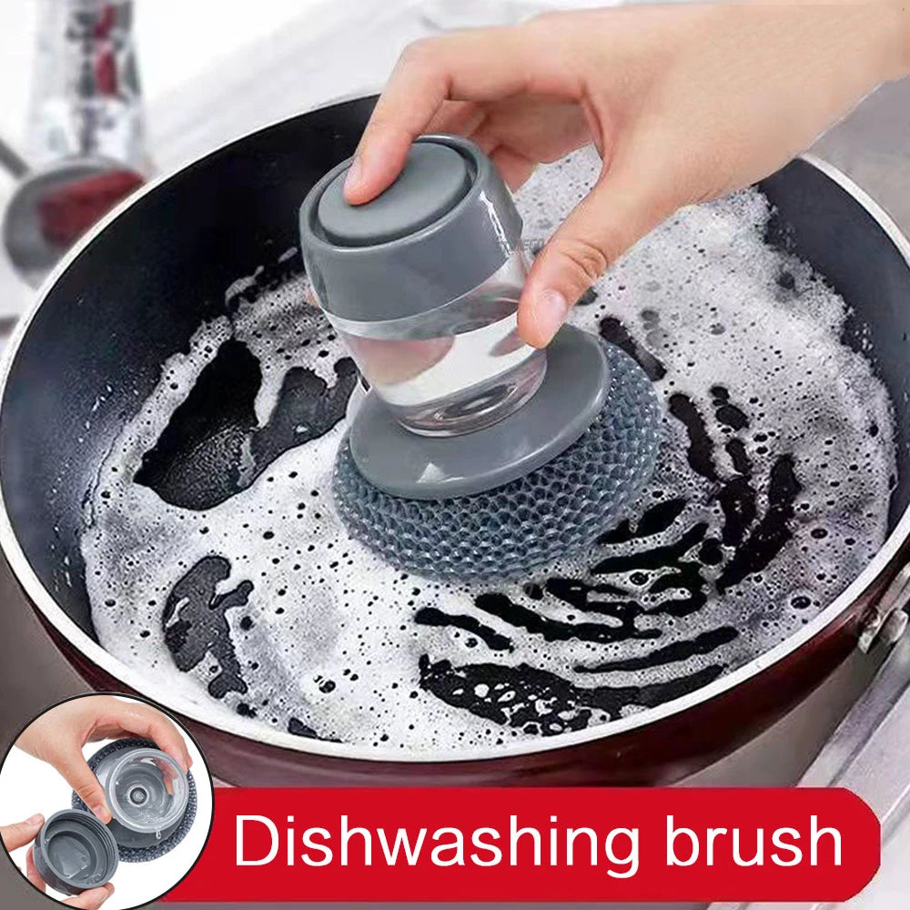 Spazzola per la pulizia multifunzione EcoChef™ Press - Strumento portatile per l'erogazione del detersivo da cucina