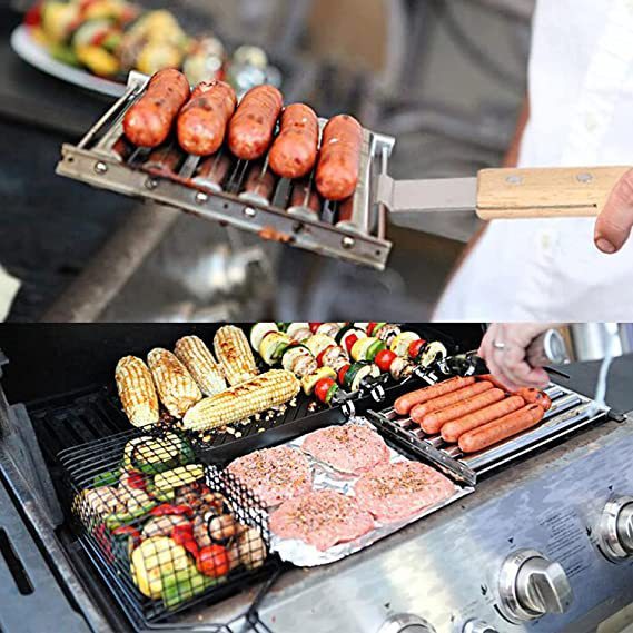 Removable Hot Dog & Sausage Grill Rack – Stainless Steel