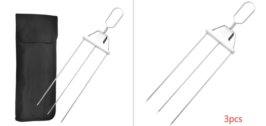 EcoChef™ 3-in-1 Stainless Steel Skewers – Kebab & Grill Fork Set